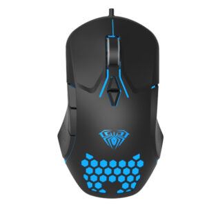 AULA F809 RGB BACKLIT GAMING MOUSE 3200DPI ADJUSTABLE MACRO PROGRAMMING 7 BUTTON - USB Optical, 7 Buttons, 3200 DPI
