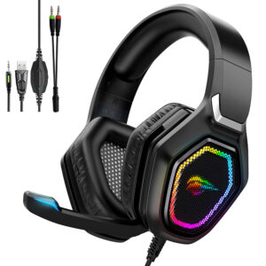 HAVIT Gamenote H659D 3.5MM RGB Led Gaming Headset With 360 Foldable Microphone 3.5mm Aux for Mobile / PS4 / PS5/ PC and Laptop