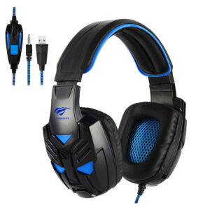 HAVIT Gamenote HV2229d TRANSFORMERS Led Gaming Headset With 360 Foldable Microphone Single 3.5mm Aux for Mobile / PS4 / PS5/ PC and Laptop - Blue