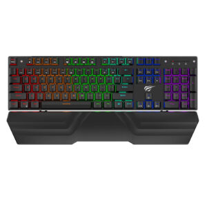 HAVIT GAMENOTE KB856L Multifunctional RGB Mechanical Gaming Keyboard with Wrist Pad - Anti-Ghosting / Blue Switch