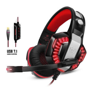 KOTION EACH G2000 PRO USB 7.1 LED Gaming Headset with Microphone & Volume / Led Control for PC - Black and Red
