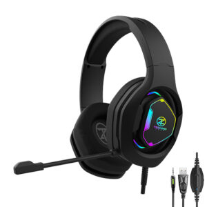 TechnoZone K61 Surround RGB LED GAMING Headset With Microphone for PC / PS4 / PS5